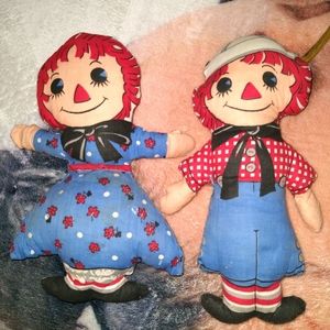 Raggedy Ann and raggedy Andy vintage dolls